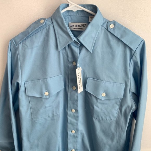 The Aviator By Van Heusen Light Blue Long Sleeve Dress Shirt NWT - Picture 6 of 7